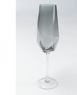 Sklenice na víno KARE Design Sklenice na šampaňské Diamond Smoke