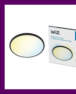 Chytré osvětlení WiZ SuperSlim přisazené LED svítidlo 32W 3800lm 2700-6500K IP20 55cm, černé