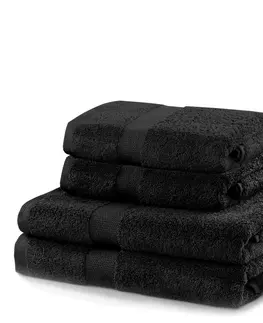Ručníky Sada černých ručníků DecoKing Niki, velikost 2*70x140+2*50x100