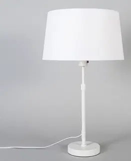 Stolni lampy Stolní lampa bílá s odstínem bílá 35 cm nastavitelná - Parte