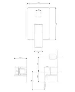 Koupelnové baterie OMNIRES PARMA sprchová baterie podomítková grafit /GR/ PM7435GR