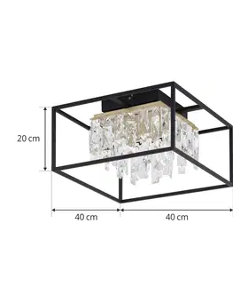 Stropní svítidla Lucande Stropní svítidlo Lucande Kassi LED 3 000K, stmívatelné, křišťálová optika