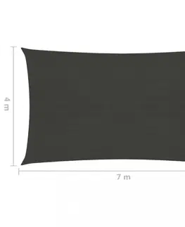 Stínící textilie Stínící plachta obdélníková HDPE 4 x 7 m Dekorhome Šedohnědá taupe