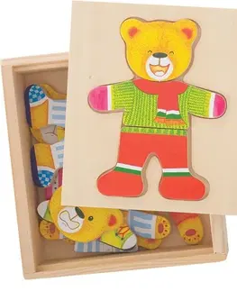 Dřevěné hračky Bigjigs Toys Oblékací puzzle MR BEAR vícebarevné