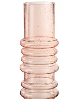 Dekorativní vázy Lososová skleněná váza Band salmon - Ø8*29 cm J-Line by Jolipa 11783