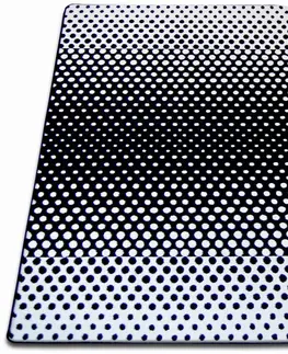 Koberce a koberečky Dywany Lusczow Kusový koberec SKETCH JAMES bílý / černý - tečky, velikost 120x170
