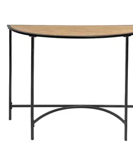 Konferenční stolky Černý kovový odkládací stolek ke stěně Fabulo - 120*31*81 cm Clayre & Eef 50669