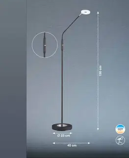 Stojací lampy FISCHER & HONSEL LED stojací lampa Dent stmívací CCT, 1 zdroj černá