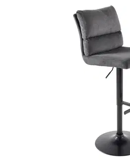Barové židle LuxD Designová barová otočná židle Frank šedý manšestr
