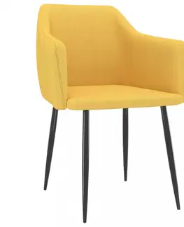 Židle Jídelní židle 2 ks látka / kov Dekorhome Tmavě šedá