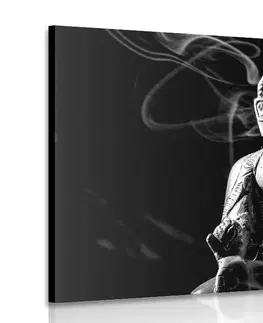 Černobílé obrazy Obraz socha Budhy v černobílém provedení