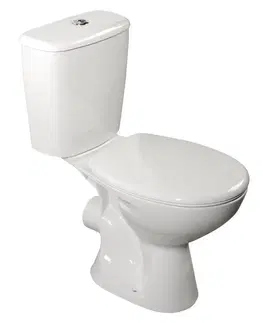 Záchody AQUALINE JUAN WC kombi, dvojtlačítko 3/6l, zadní odpad, bílá LC2154