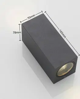 Venkovní nástěnná svítidla Lucande Venkovní bodovka Lavina 2 zdroje GU10 šedá 4ks