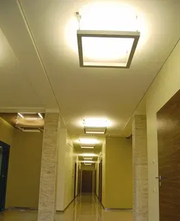 Závěsná kancelářska svítidla SEC Závěsné LED svítidlo nepřímé osvětlení WEGA-FRAME2-AA-DIM-DALI, 72 W, eloxovaný AL, 1165 x 1165 x 50 mm, 3000 K, 9440 lm 321-B-005-01-00-SP