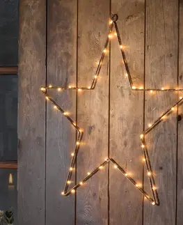 Vánoční vnitřní dekorace Konstsmide Christmas LED kovová hvězda s časovačem, měď
