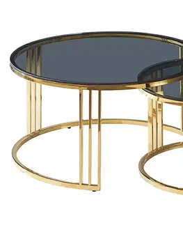 Konferenční stolky Konferenční stolek 2 ks VIENNA Signal Zlatá