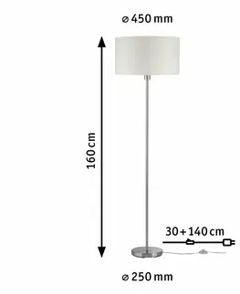 Moderní stojací lampy Paulmann Tessa stojací svítidlo Creme/kov kartáčovaný bez zdroje světla, max. 60W E27 709.22 P 70922