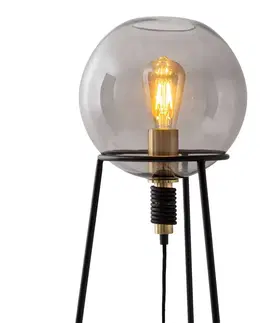 Stolní lampy Näve Stolní lampa Stelo s kulatým stínidlem ze skla