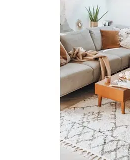 Koberce a koberečky Dywany Lusczow Kusový shaggy koberec BERBER FEZ krémový, velikost 160x220