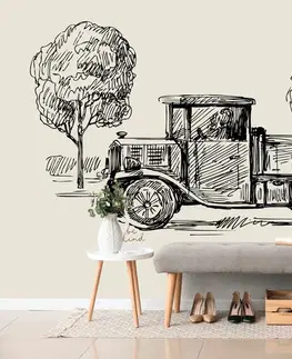 Vintage a retro tapety Tapeta nákladní automobil v retro provedení