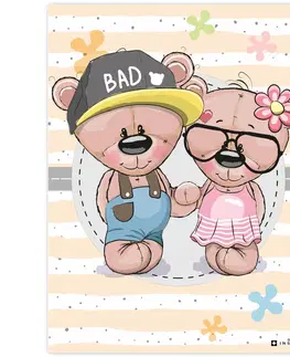 Obrazy do dětského pokoje Obraz s rozkošnými medvídky