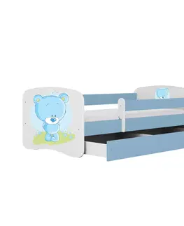 Dětské postýlky Kocot kids Dětská postel Babydreams medvídek modrá, varianta 70x140, bez šuplíků, s matrací