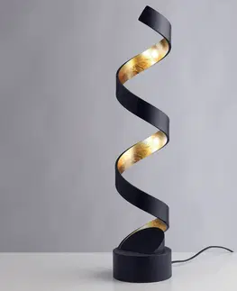 Stolní lampy Eco-Light LED stolní lampa helix, výška 66 cm, černá zlatá