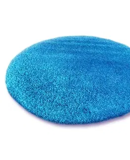 Koberce a koberečky Dywany Lusczow Kulatý koberec SHAGGY Hiza 5cm modrý, velikost kruh 133