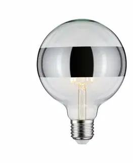 LED žárovky PAULMANN LED Globe 6,5 W E27 kruhové zrcadlo stříbrná teplá bílá stmívatelné 286.81