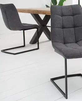 Luxusní jídelní židle Estila Designová moderní židle Suave II tmavě šedá