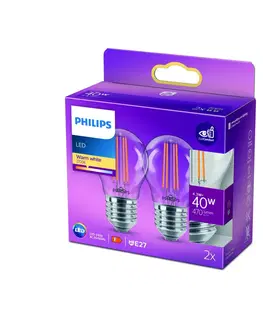 LED žárovky Philips Philips LED žárovka E27 P45 4,3W filament 2700K 2k