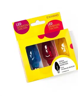 LED žárovky Exihand LED Blistr FILAMENT Šiška barevná 3 žárovky 20V/0,2W