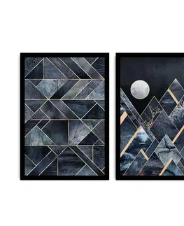 Obrazy Wallity Sada nástěnných obrazů Torkov 36x51 cm 2 ks černá
