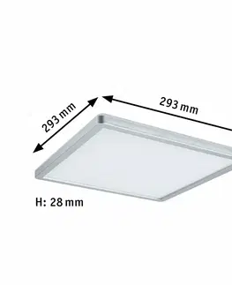 LED stropní svítidla PAULMANN LED Panel Atria Shine hranaté 293x293mm 2000lm 3000K matný chrom