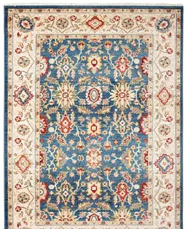 Vintage koberce Modrý vintage koberec v orientálním stylu