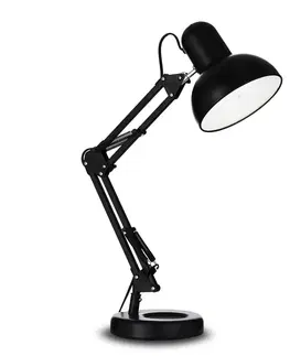 Stolní lampy kancelářské Ideallux Stolní lampa Kelly s kloubovým ramenem, E27, černá