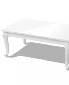 Konferenční stolky Konferenční stolek bílá vysoký lesk Dekorhome 115x65x42 cm