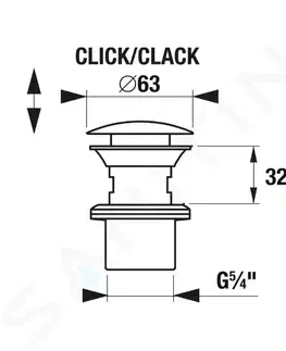Sifony k pračkám JIKA Mio Style Umyvadlová výpusť, Click-Clack, matná černá H3702F97161031