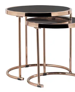 Konferenční stolky Odkládací stolek 2 ks MORINO empo Kondela Rosegold