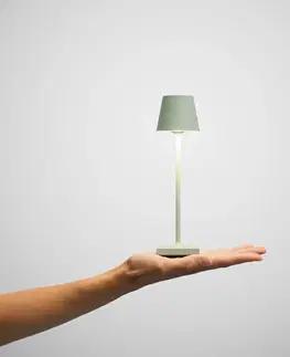 Venkovní osvětlení terasy Sigor Kapesní dobíjecí stolní lampa Nuindie LED, šalvějově zelená