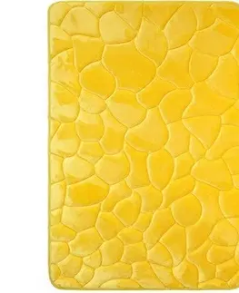 Koberce a koberečky VOPI Koupelnová předložka s paměťovou pěnou Kameny žlutá, 50 x 80 cm