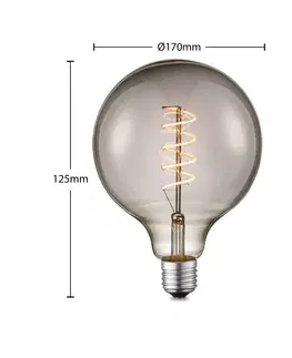 Stmívatelné LED žárovky Lucande Lucande LED žárovka E27 G125 4W 1 800K dim smoke
