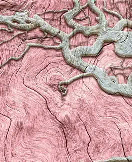 Tapety příroda Tapeta abstraktní strom na dřevě s růžovým kontrastem