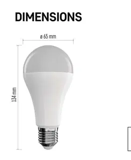 LED žárovky EMOS Chytrá LED žárovka GoSmart A65 / E27 / 14 W (94 W) / 1 400 lm / RGB / stmívatelná / Wi-Fi ZQW516R