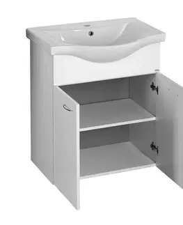 Koupelnový nábytek AQUALINE KERAMIA FRESH umyvadlová skříňka 60,6x74x34 cm, bílá 50063A
