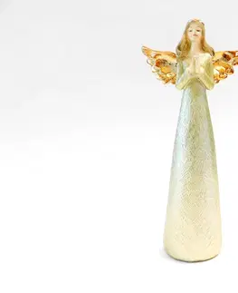 Vánoční dekorace PROHOME - Anděl zlatý mědená křídla