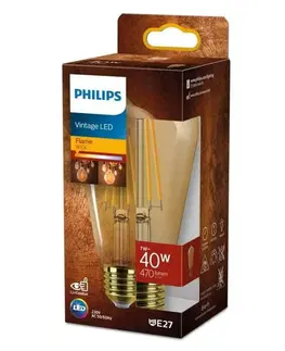 LED žárovky Philips Vintage LED filament žárovka E27 ST64 7W (40W) 470lm 1800K nestmívatelná, zlatá