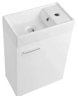 Koupelnový nábytek AQUALINE ZOJA skříňka s keramickým umyvadlem 40x22 cm, bílá 51049A-02