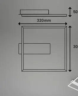 Stropní svítidla Briloner LED stropní světlo 3771 ve tvaru rámu, hliník