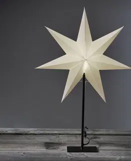 Vánoční světelná hvězda STAR TRADING Stojací hvězda Frozen, 7cípá, černá/hvězda bílá